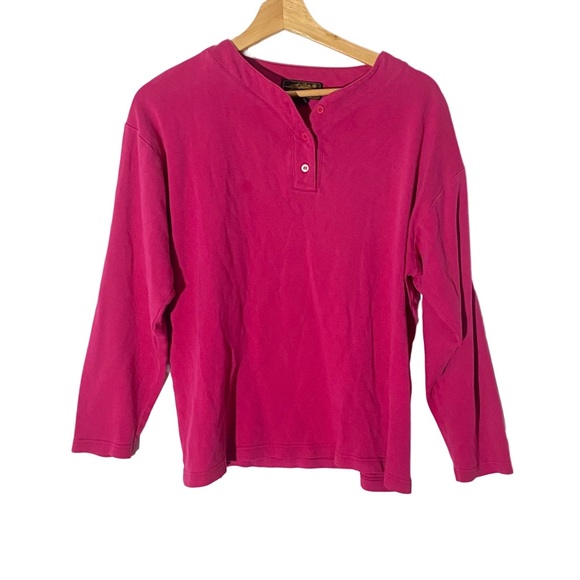 Eddie Bauer Tops - Eddie Bauer 100% Cotton Pink Heavyweight Henley Top
